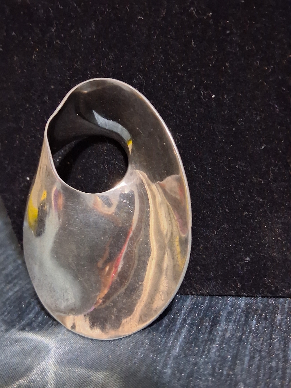 Vintage Sterling Silver Modernist Möbius Swirl Brooch Pin Georg Jensen Style - Picture 3 of 8